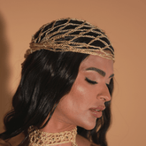Golden sand crochet headscarf