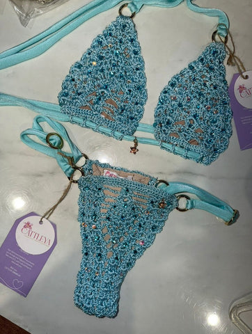 Aqua Celeste Blue Crochet