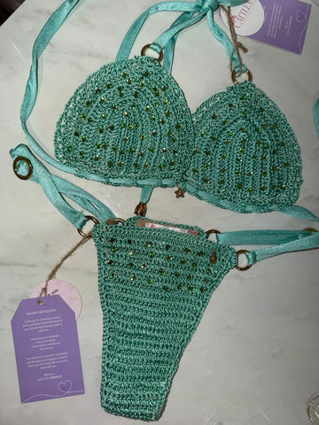 Esmeralda Marina Aqua Green Crochet